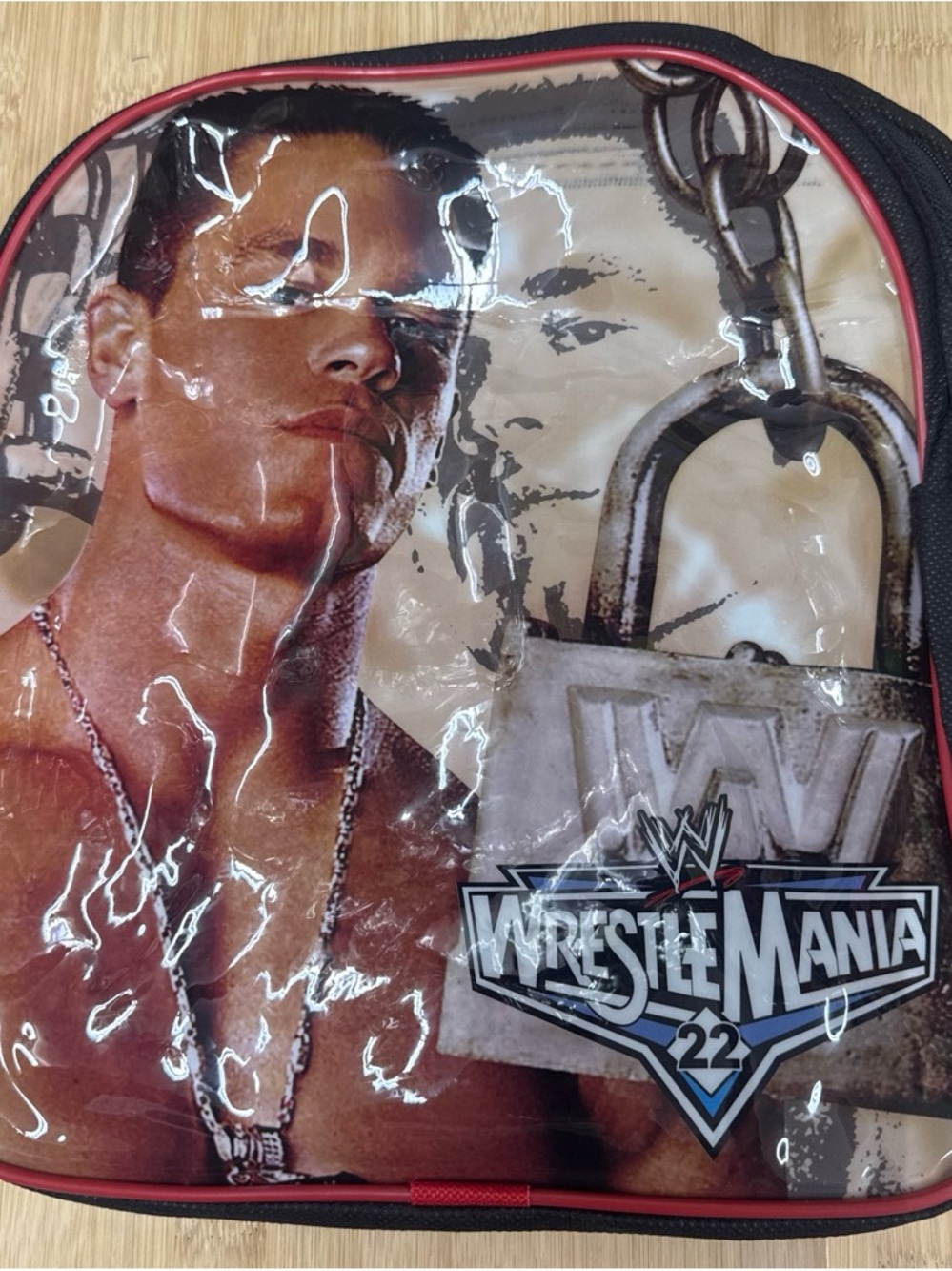 WWE WrestleMania 22 Kids Backpack - Black, Red, Tan